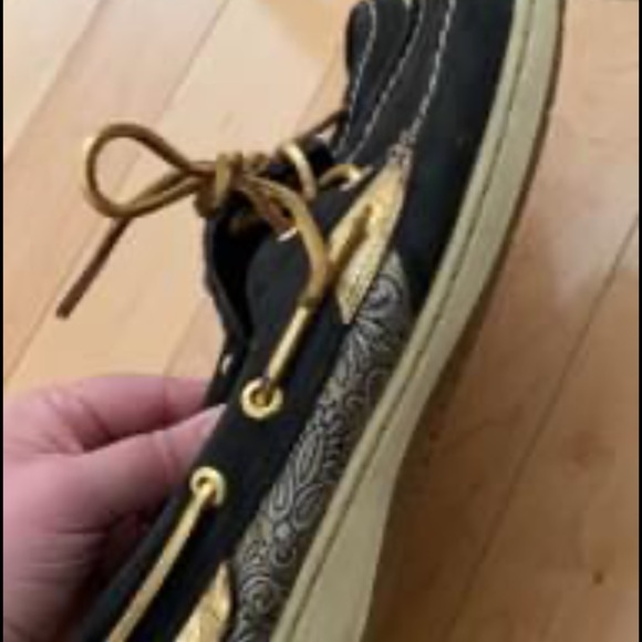 Women’s Black & Gold Sperry’s - Picture 3 of 4